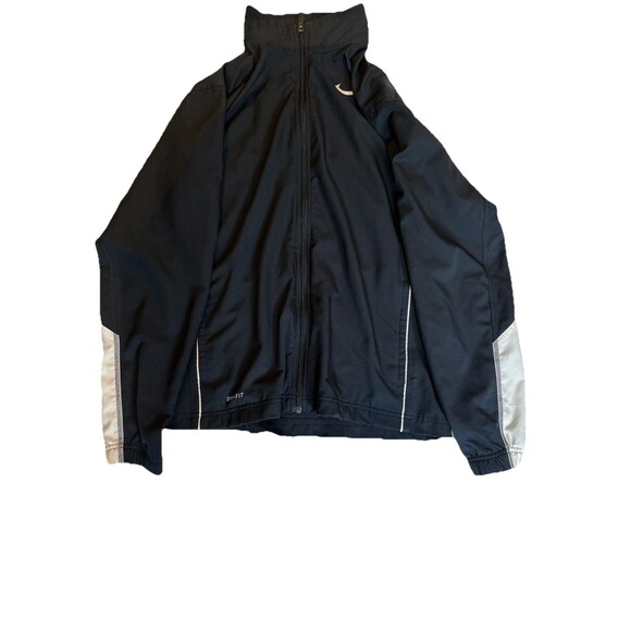 Nike Black And White Warm-up Jacket Size Medium Dri Fit - Picture 1 of 4